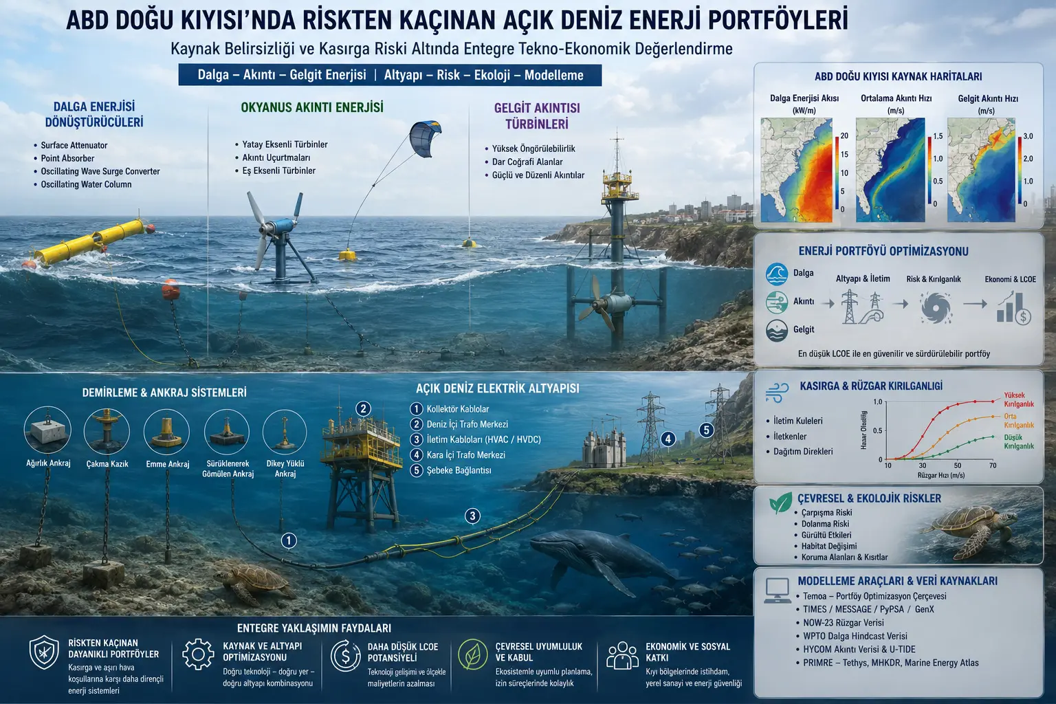 AQSh Sharqiy qirg‘og‘ida dengiz energetikasining kelajagi qanday baholanadi? To‘lqin, oqim, gelgit, bo‘ron xavfi va ekologik cheklovlarni birgalikda tahlil qilish