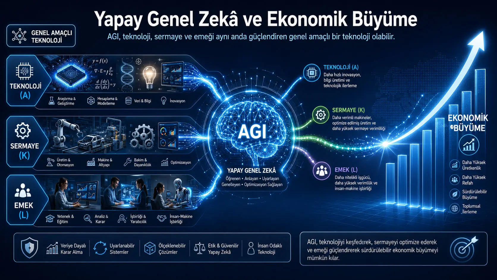 AGI faqat ishchi kuchining o‘rnini egallaydimi? Sun’iy umumiy intellektning texnologiya, kapital va mehnat orqali iqtisodiy o‘sishni o‘zgartiruvchi olti kanali