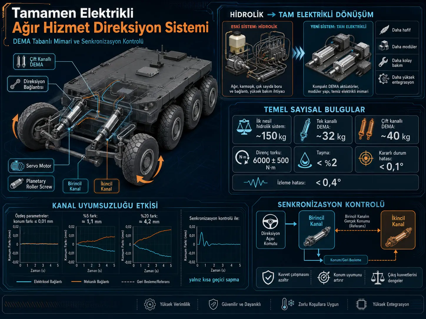 Ağır Hizmet Tipi Tekerlekli Platformlar İçin Tamamen Elektrikli Bir Direksiyon Sistemi ve Kontrol Stratejileri Üzerine Çalışma