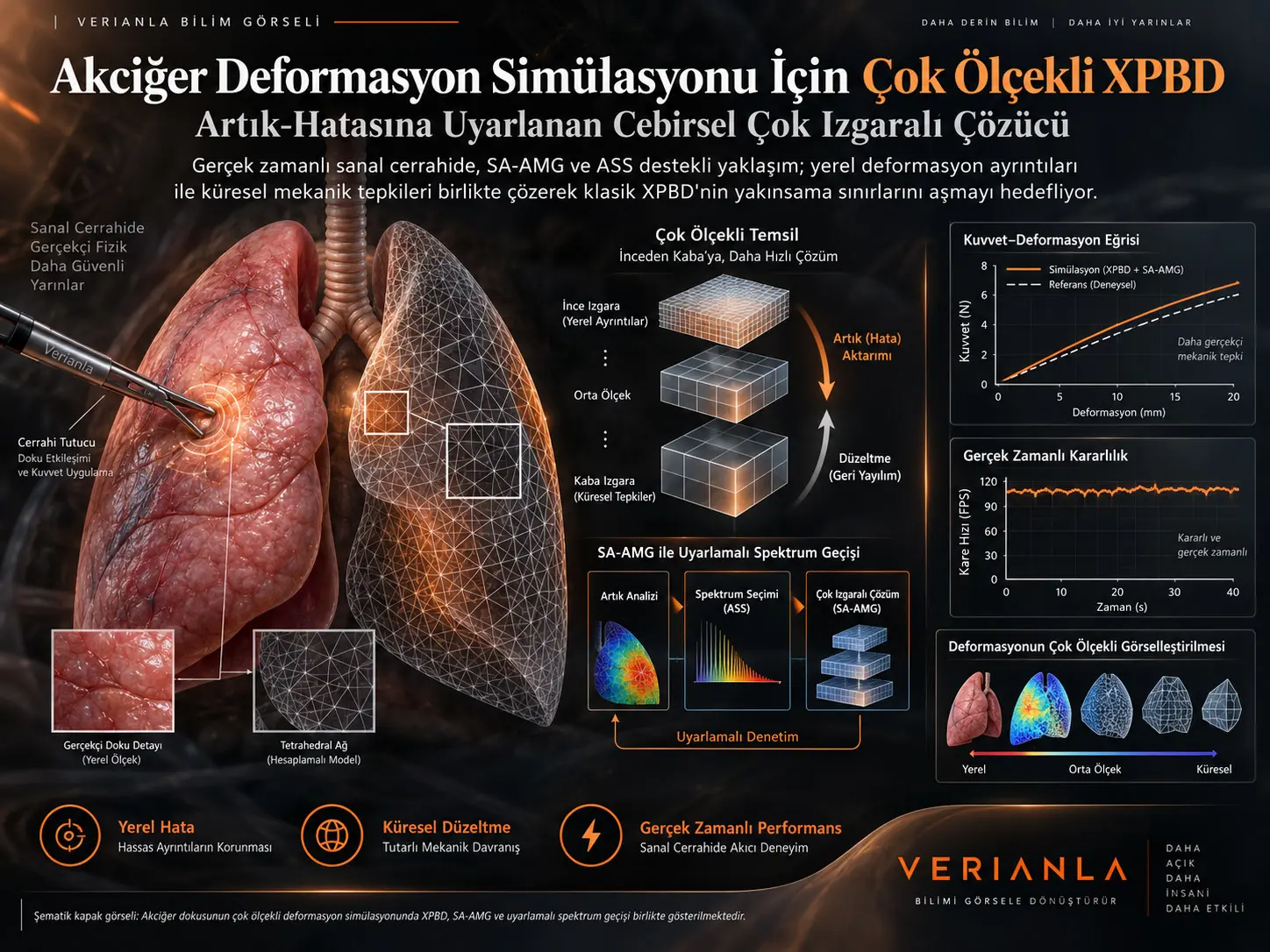 Akciğer Deformasyon Simülasyonu İçin Artık-Hatasına Uyarlanan Cebirsel Çok Izgaralı Çok Ölçekli XPBD Çözücüsü