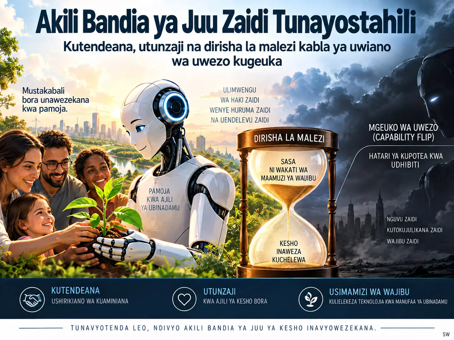 Akili Bandia ya Juu Zaidi Tunayostahili: Kutendeana, Utunzaji na Dirisha la Malezi Kabla ya Uwiano wa Uwezo Kugeuka