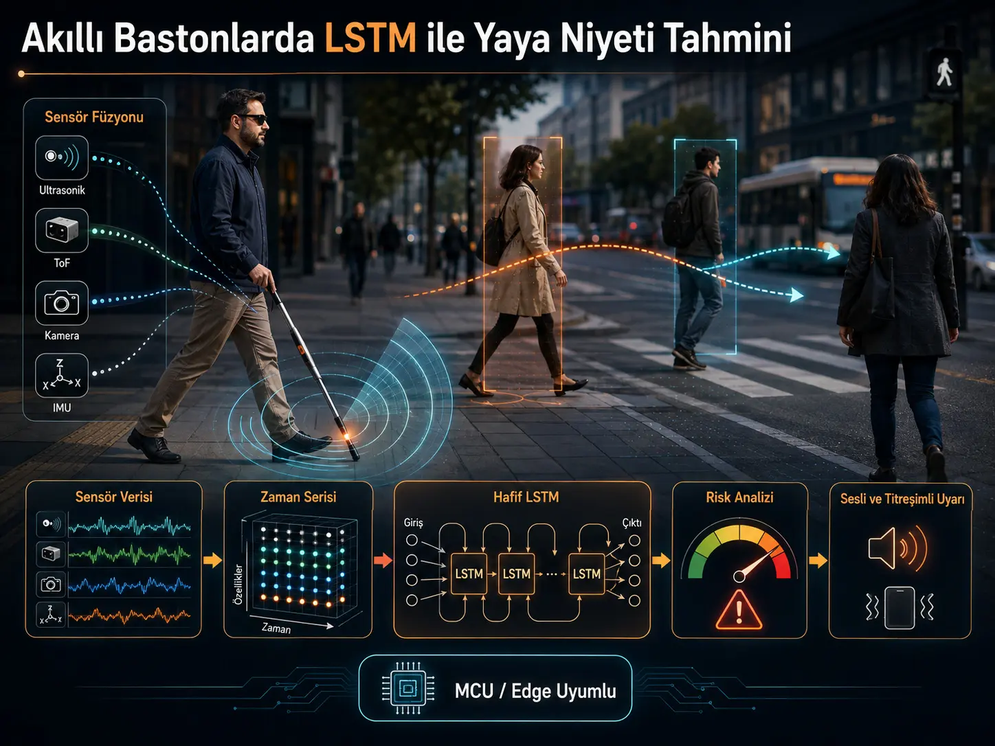 Aqlli yoʻnaltiruvchi hassalar uchun LSTM asosidagi piyoda niyatini bashorat qilish va yengillashtirish usullari boʻyicha sharh