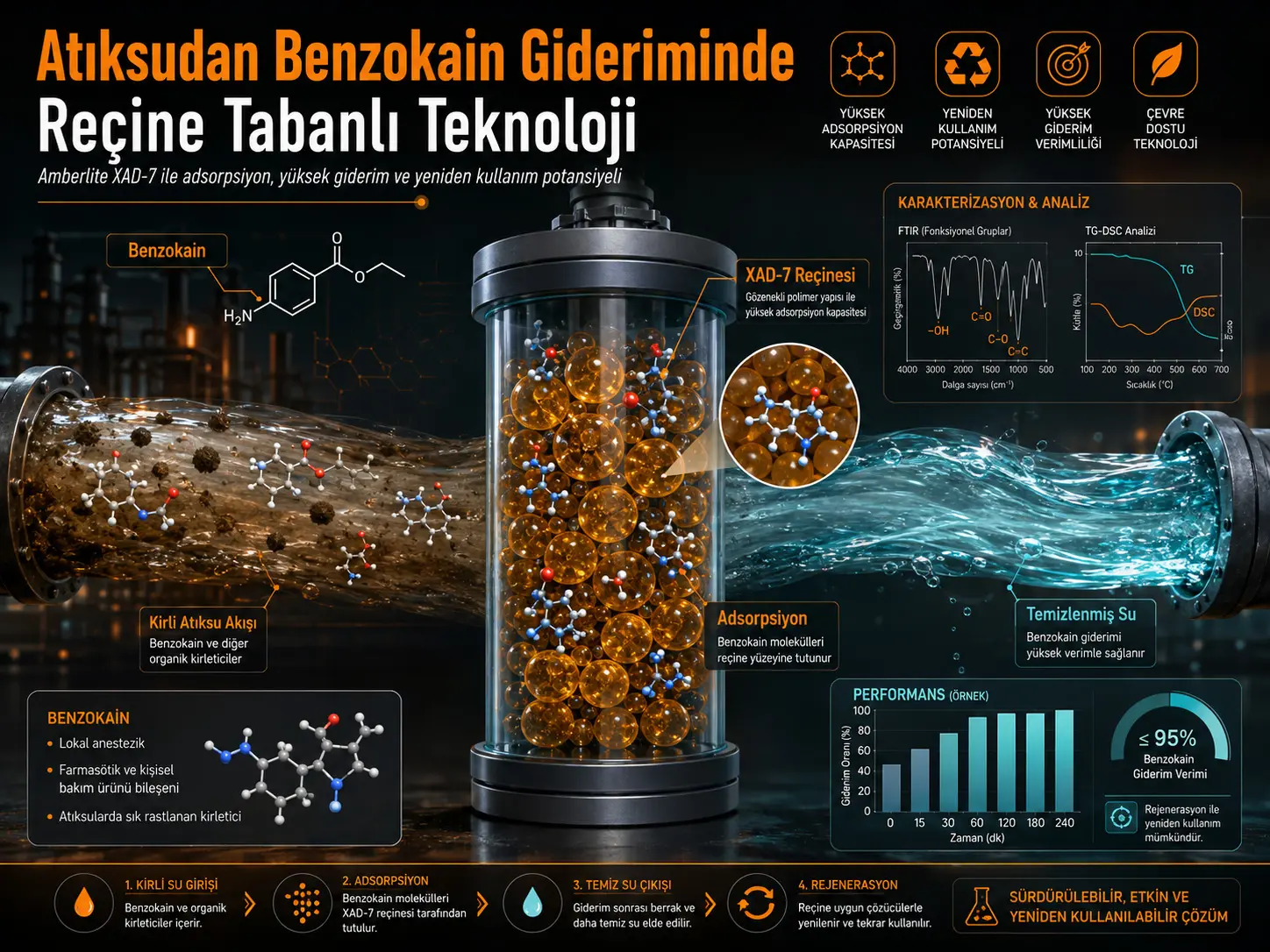 Oqova Suvlardan Benzokainni Samarali Olib Tashlash uchun Smola Asosidagi Texnologiya