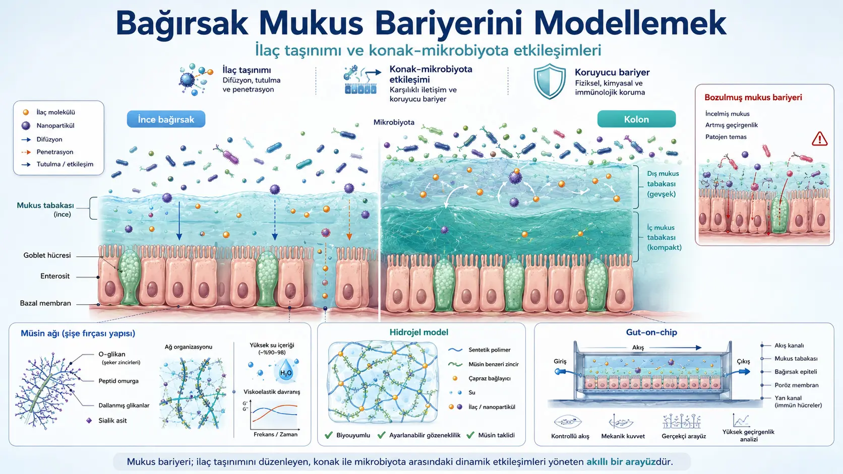 Ichak shilliq qavati to‘sig‘ini modellashtirish: Dori tashilishi, mikrobiota ta’sirlashuvlari va kelajakning biomimetik tizimlari