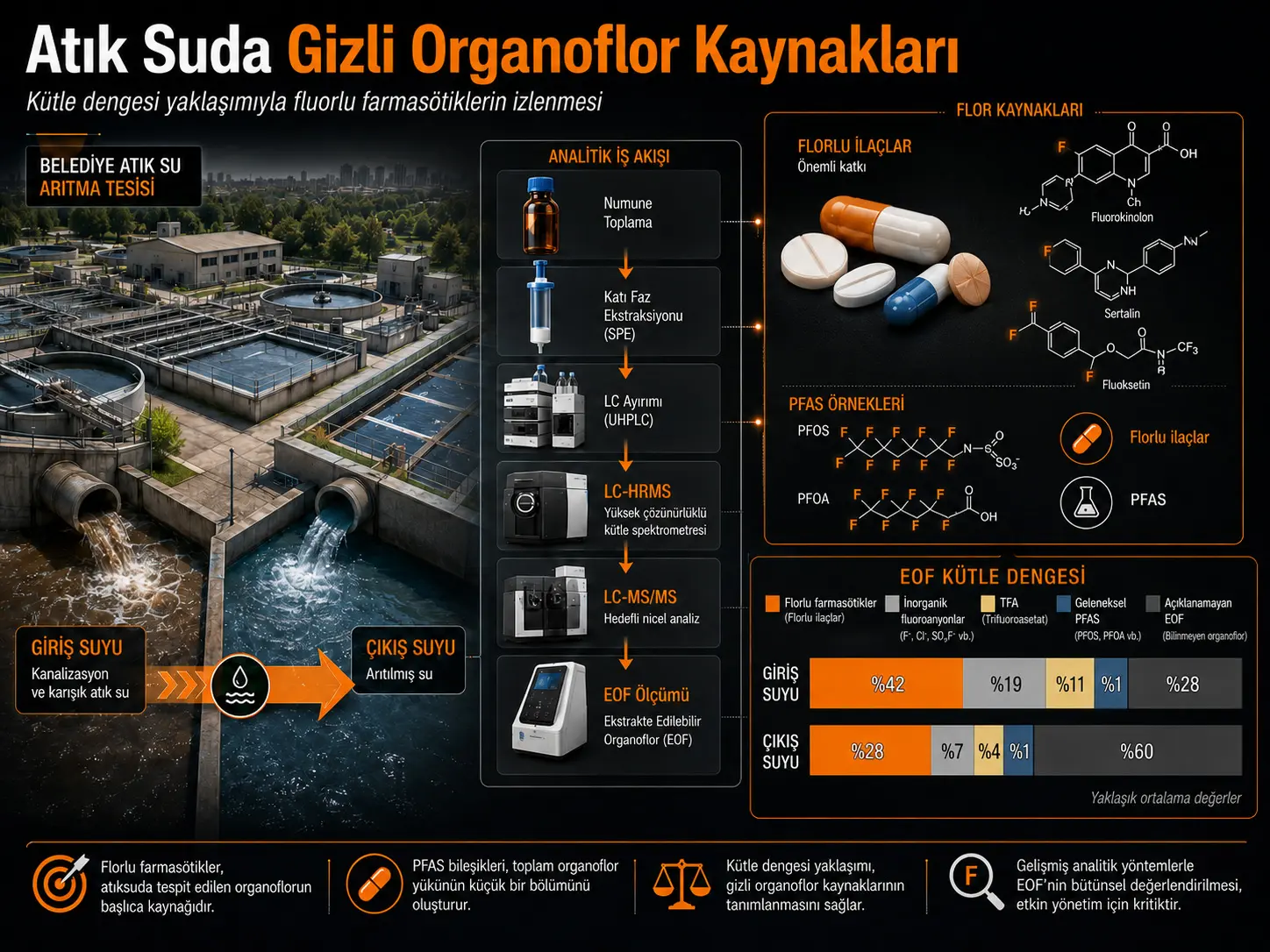Munitsipal Oqova Suvdagi Nomaʼlum Organoftorni Aniqlashtirish: Ftorlangan Farmatsevtiklarni O‘z Ichiga Olgan Massa Balansi Yondashuvi