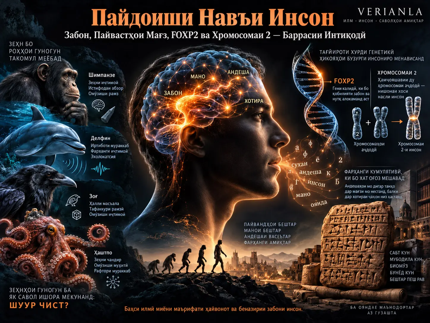 Беназирии Эволютсионии Забони Инсон: Маърифати Ҳайвонот, Пайвастҳои Мағз, FOXP2 ва Хромосомаи 2 — Баррасии Интиқодӣ