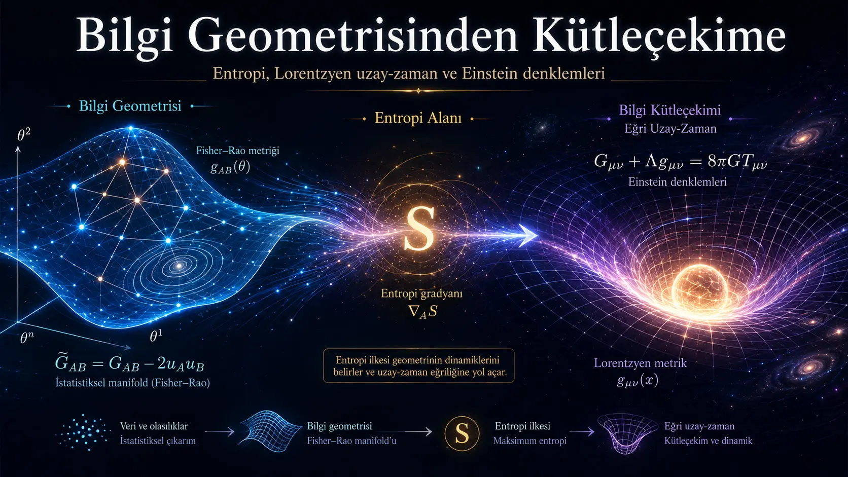 Axborot geometriyasidan axborot gravitatsiyasigacha: Entropiya gradientidan Lorents fazo-vaqtiga va Eynshteyn tenglamalariga chiquvchi nazariy taklif