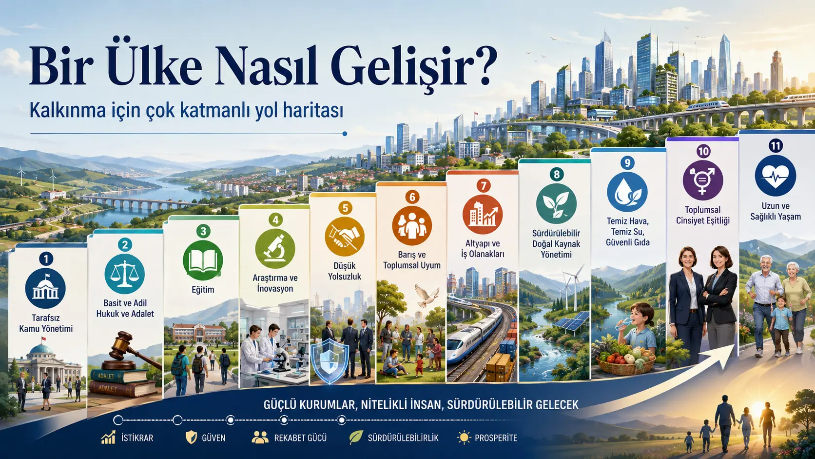 Mamlakat qanday rivojlanadi? 14 ta taraqqiyot omilini yetti pog‘onada tizimlashtirgan TISM modeli
