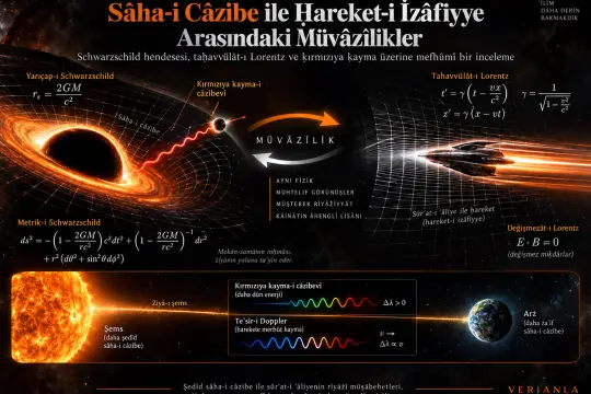 Câzibe Sâhasındaki Mevżiʿ ile Ḥareket-i İzâfiyye Arasındaki Müvâzîlikler: Schwarzschild Hendesesi, Taḥavvülât-ı Lorentz ve Ziyâ-ı Şemsin Ḳırmızıya Doğru Tebdîl-i Mekânı