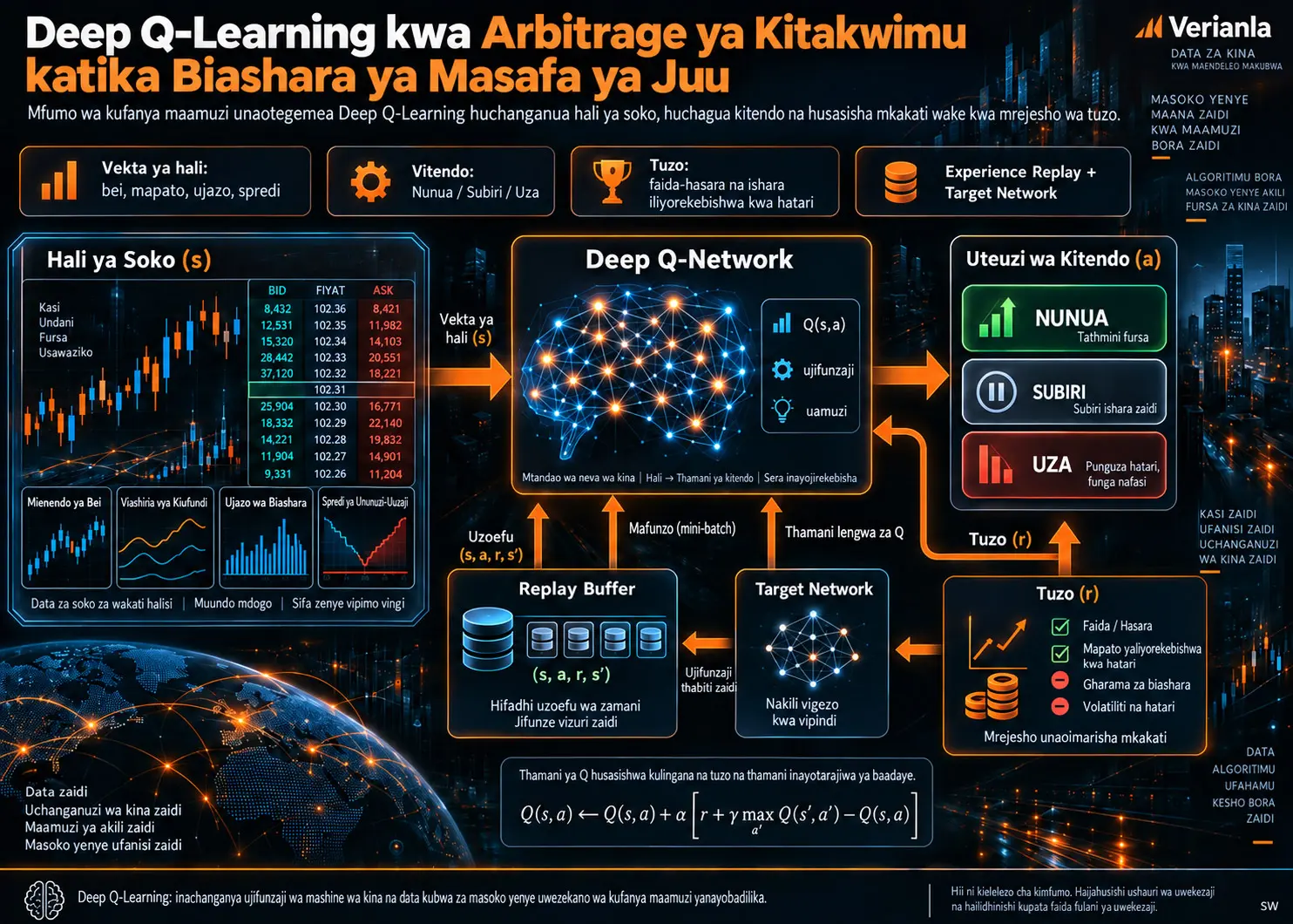 Deep Q-Learning kwa Arbitrage ya Kitakwimu katika Biashara ya Masafa ya Juu: Muundo wa Kufanya Maamuzi kwa Kujirekebisha na Mipaka ya Ushahidi