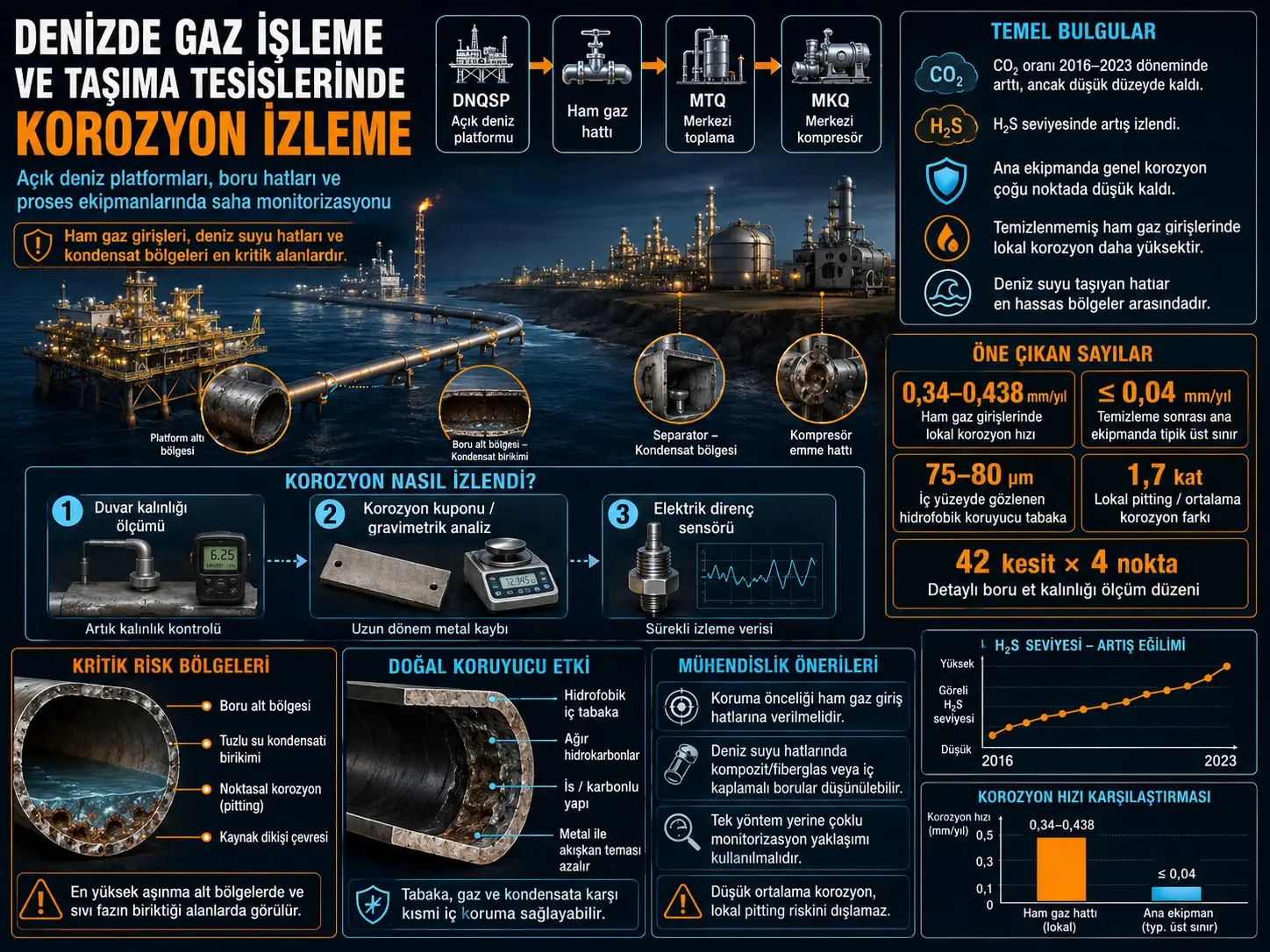 Denizde Gaz İşleme ve Taşıma Tesislerinde Korozyon İzlemenin Bazı Sonuçları