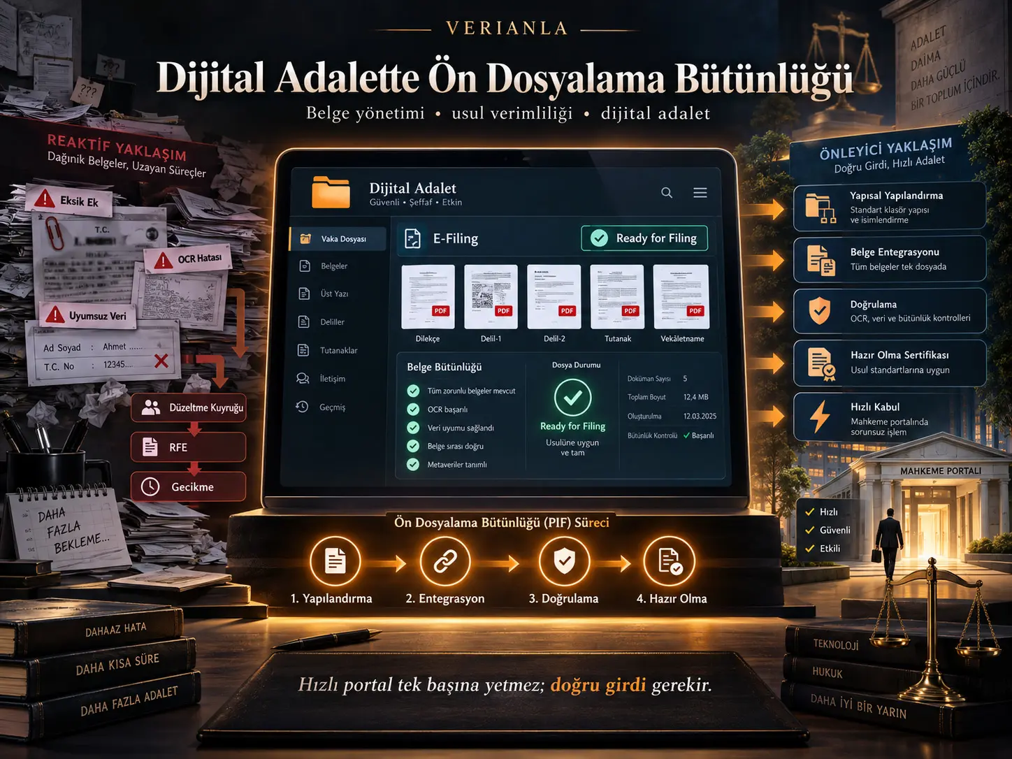 Dijital Adalette Dosya Göndermek Yetmez: Ön-Dosyalama Belge Bütünlüğü, Usul Verimliliği ve PIF Modeli