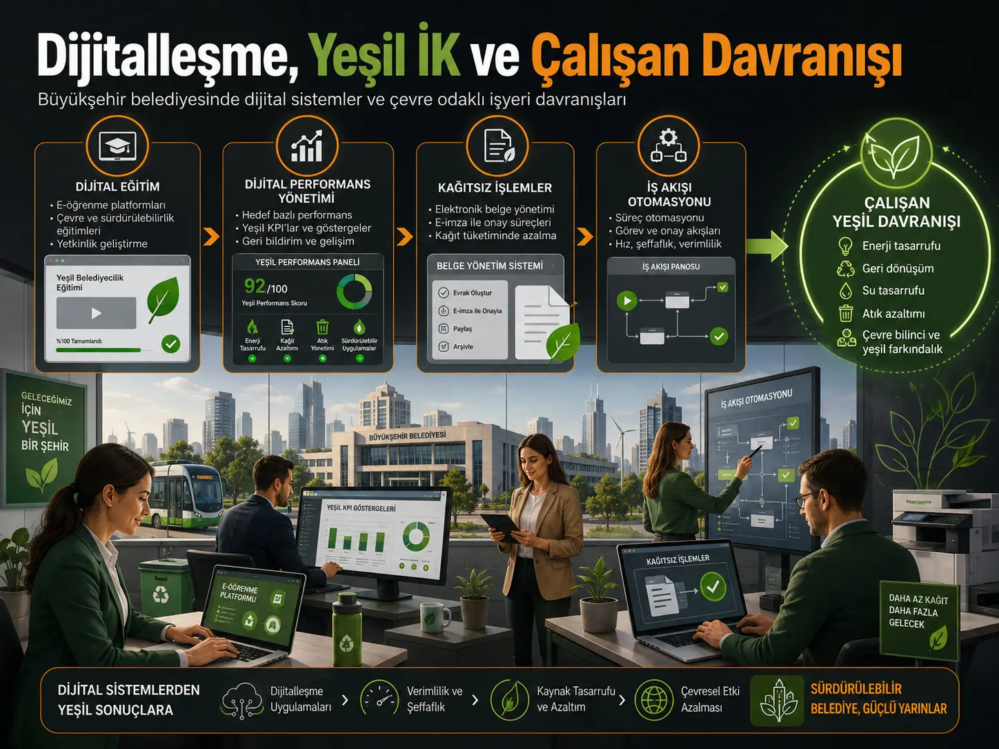 Raqamlashtirish Yoʻnaltirgan Yashil Inson Resurslarini Boshqarish Amaliyotlari va Bir Metropoliten Munitsipalitetida Xodimlarning Yashil Xatti-harakati