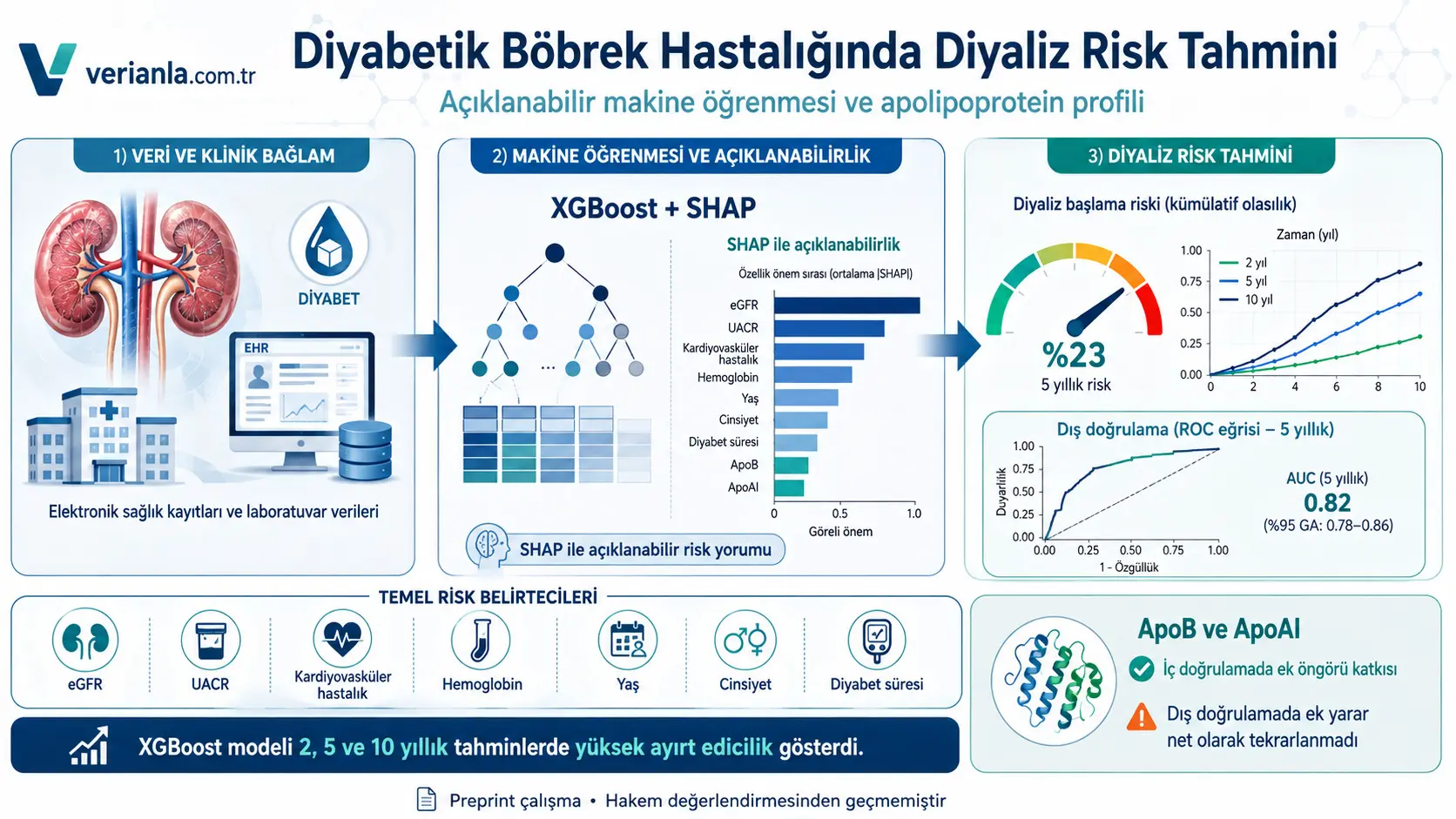 Diabetik buyrak kasalligida dializni boshlash xavfini apolipoprotein bilan qo‘llab-quvvatlangan tushuntiriladigan mashinaviy o‘rganish orqali bashorat qilish