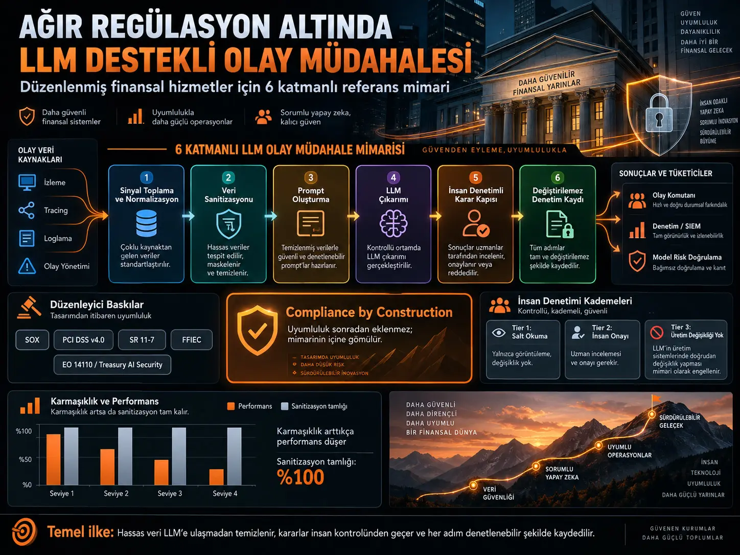 Düzenlenmiş Finansal Hizmetlerde LLM Destekli Olay Müdahalesi İçin Referans Mimari