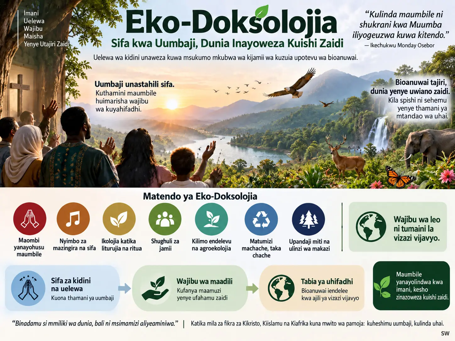 Eko-Doksolojia na Upotevu wa Bioanuwai: Sifa za Kidini, Uelewa wa Ikolojia na Wajibu kwa Uumbaji