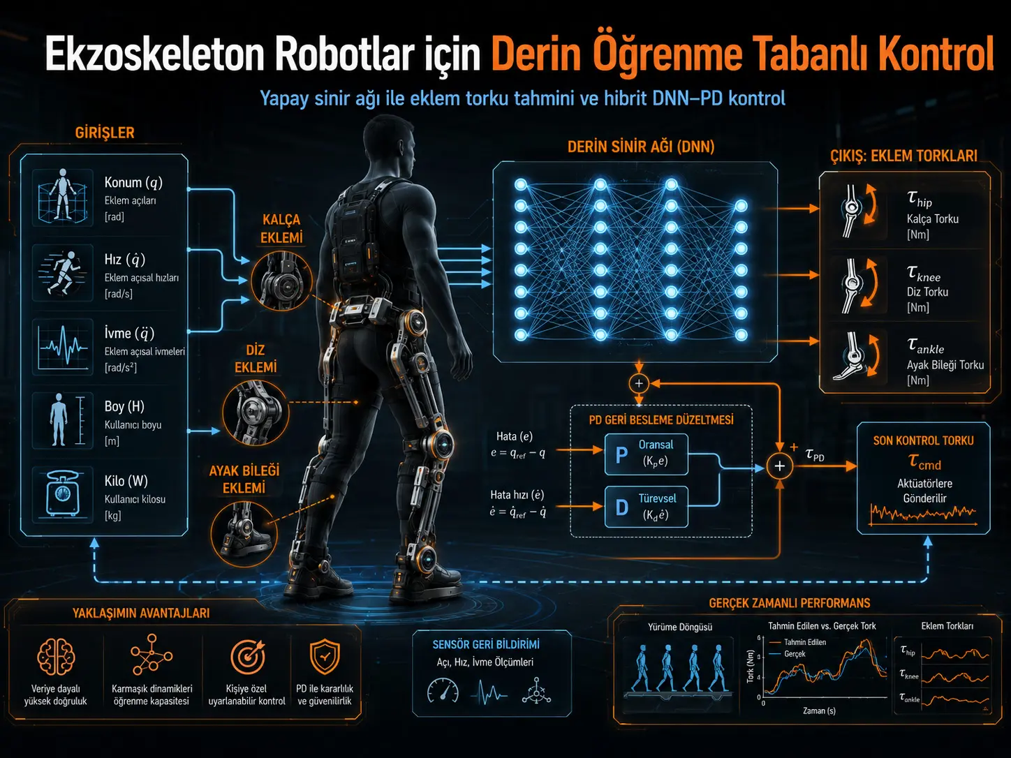 Ekzoskelet robotlar uchun chuqur o‘rganishga asoslangan boshqaruv tizimini ishlab chiqish