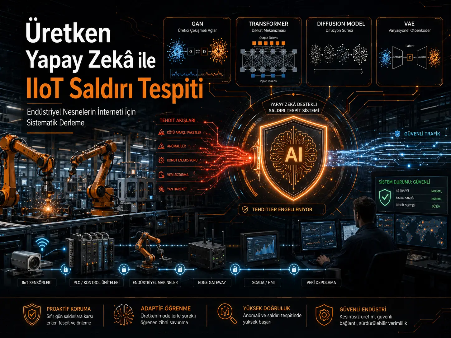 Sanoat buyumlari interneti uchun generativ sunʼiy intellekt qoʻllab-quvvatlaydigan hujumni aniqlash tizimlari: tizimli sharh
