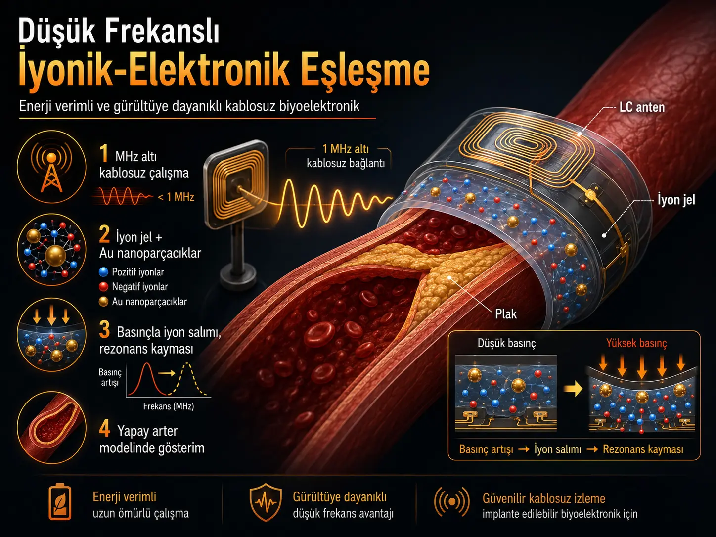 Energiya tejamkor va shovqinga chidamli simsiz bioelektronikada past chastotali ion-elektron bogʻlanish