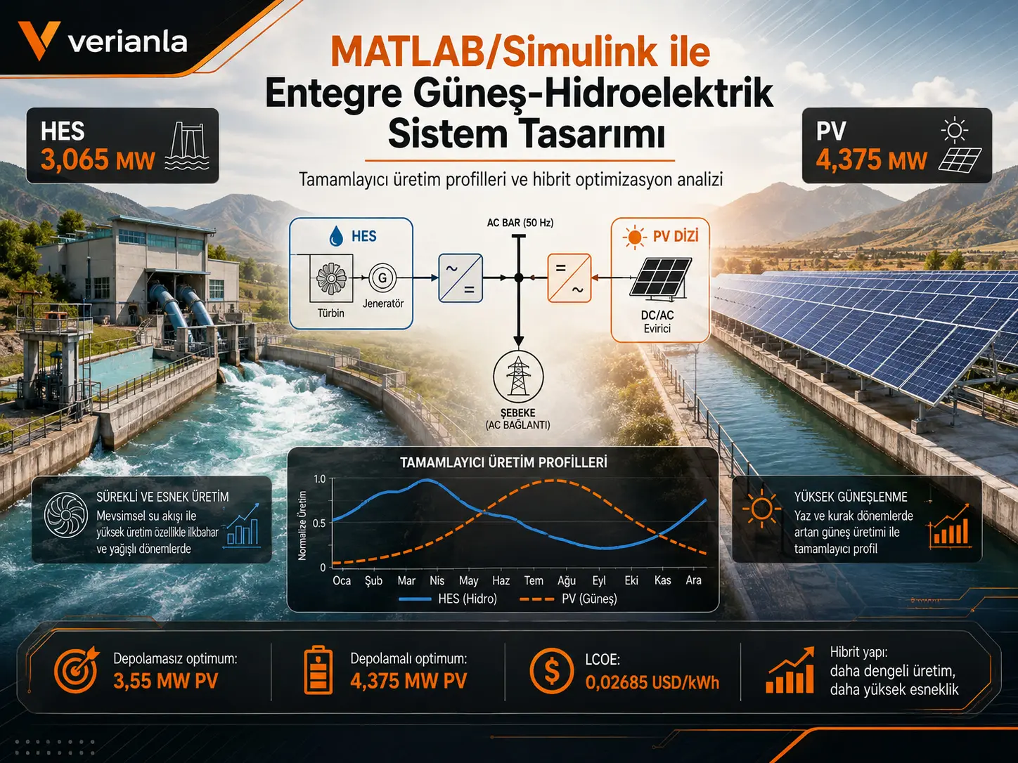 Integratsiyalashgan Quyosh-Gidroelektr Tizimlarini Loyihalash va Simulyatsiya Qilish: Bir-Birini To‘ldiruvchi Qayta Tiklanuvchi Energiya Ishlab Chiqarish Profillari va MATLAB/Simulink Asosidagi Tahlil