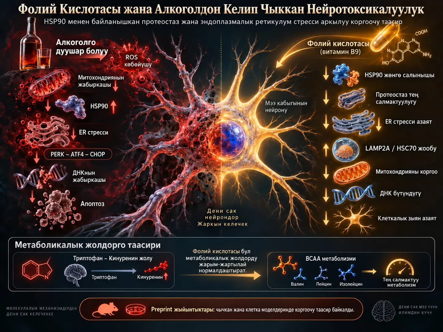 Фолий Кислотасы HSP90 Менен Байланышкан Протеостазды жана Эндоплазмалык Ретикулум Стрессин Жөнгө Салуу Аркылы Алкоголдон Келип Чыккан Нейротоксикалуулукту Азайта Алабы?