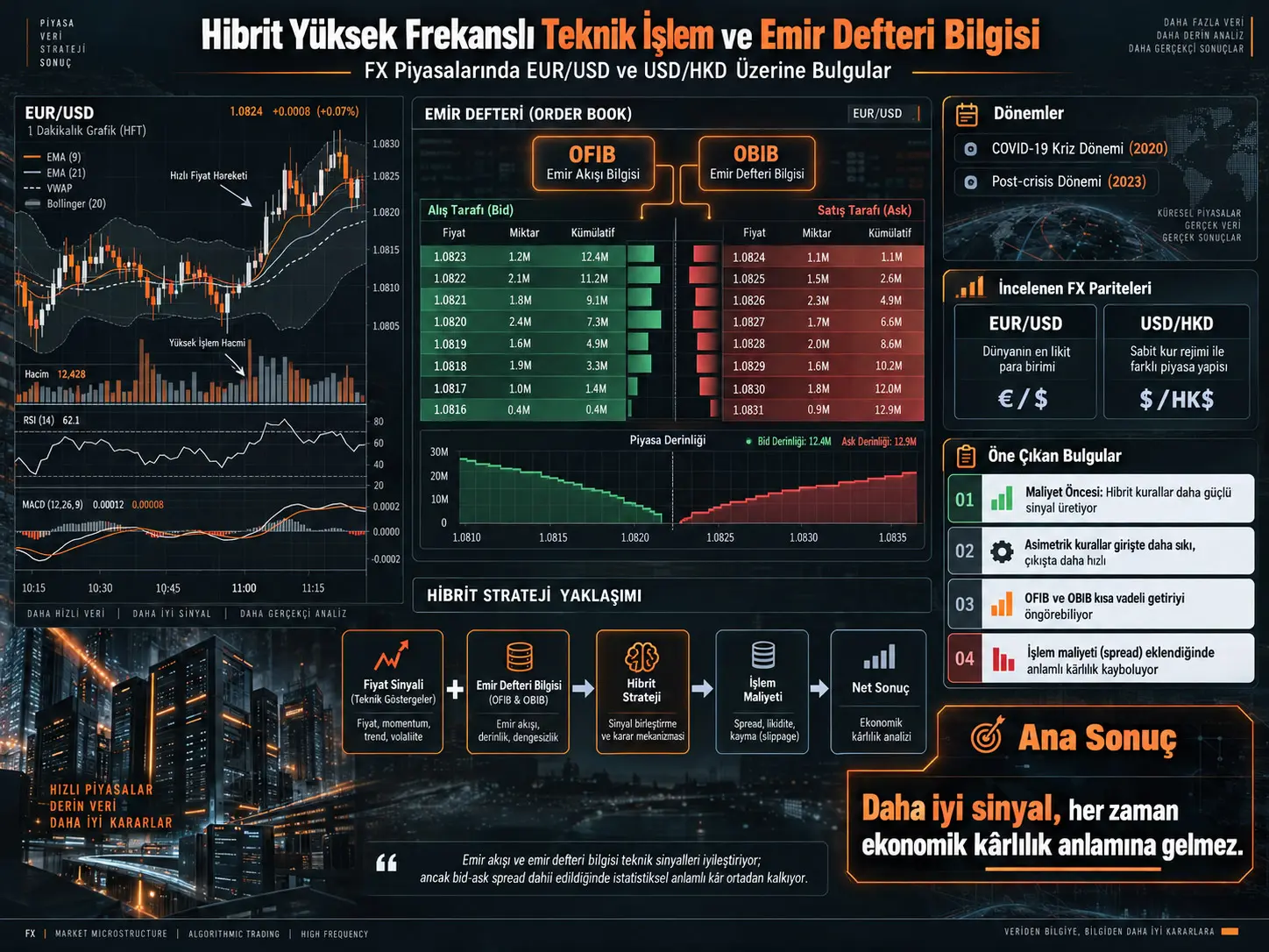FX Piyasalarında Emir Defteri Bilgisiyle Hibrit Yüksek Frekanslı Teknik İşlem: EUR/USD ve USD/HKD Bulguları