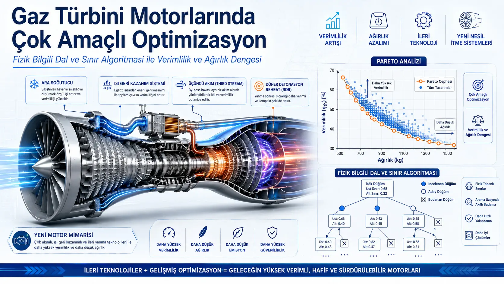 Gaz turbinali dvigatellarda samaradorlik va og‘irlikni birgalikda optimallashtirish: fizikadan xabardor MS-PABnB yondashuvi