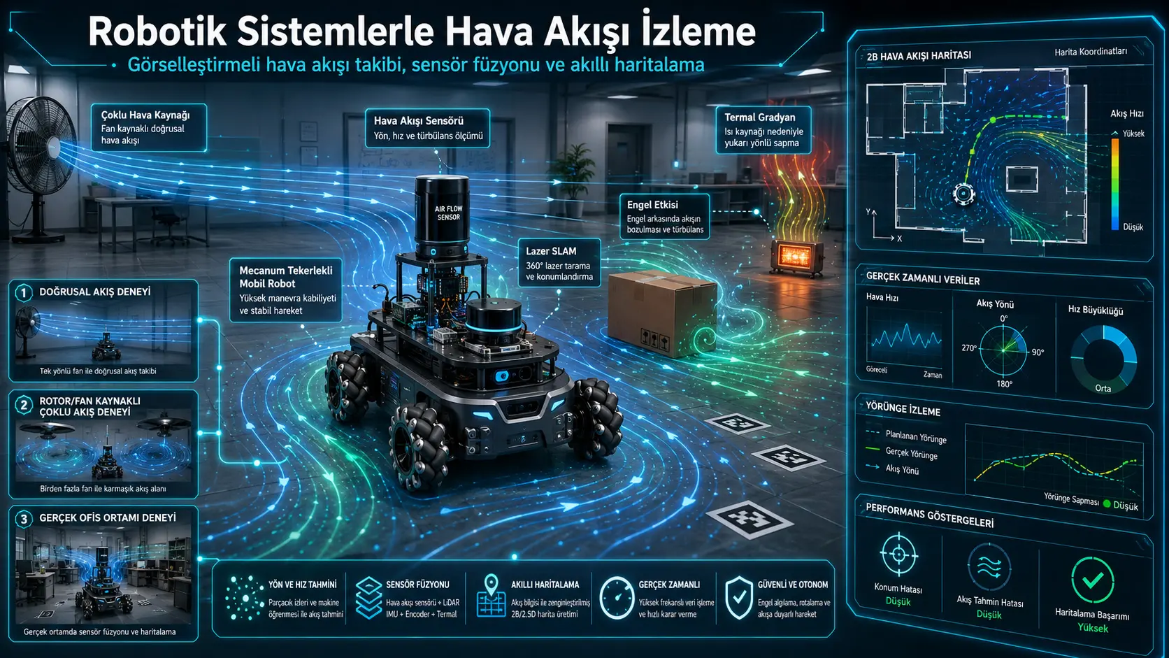 Görselleştirmeli Robotik Sistemler İçin Hava Akışı İzleme Teknolojisi