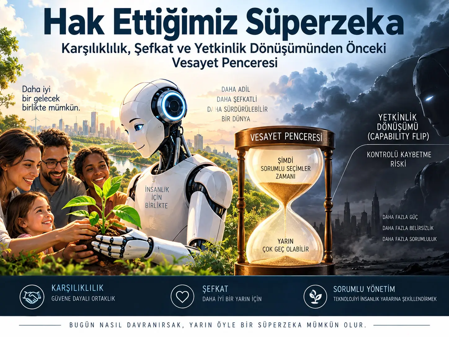 Hak Ettiğimiz Süperzekâ: Yetenek Dengesi Tersine Dönmeden Önce Karşılıklılık, Bakım ve Gözetim Penceresi