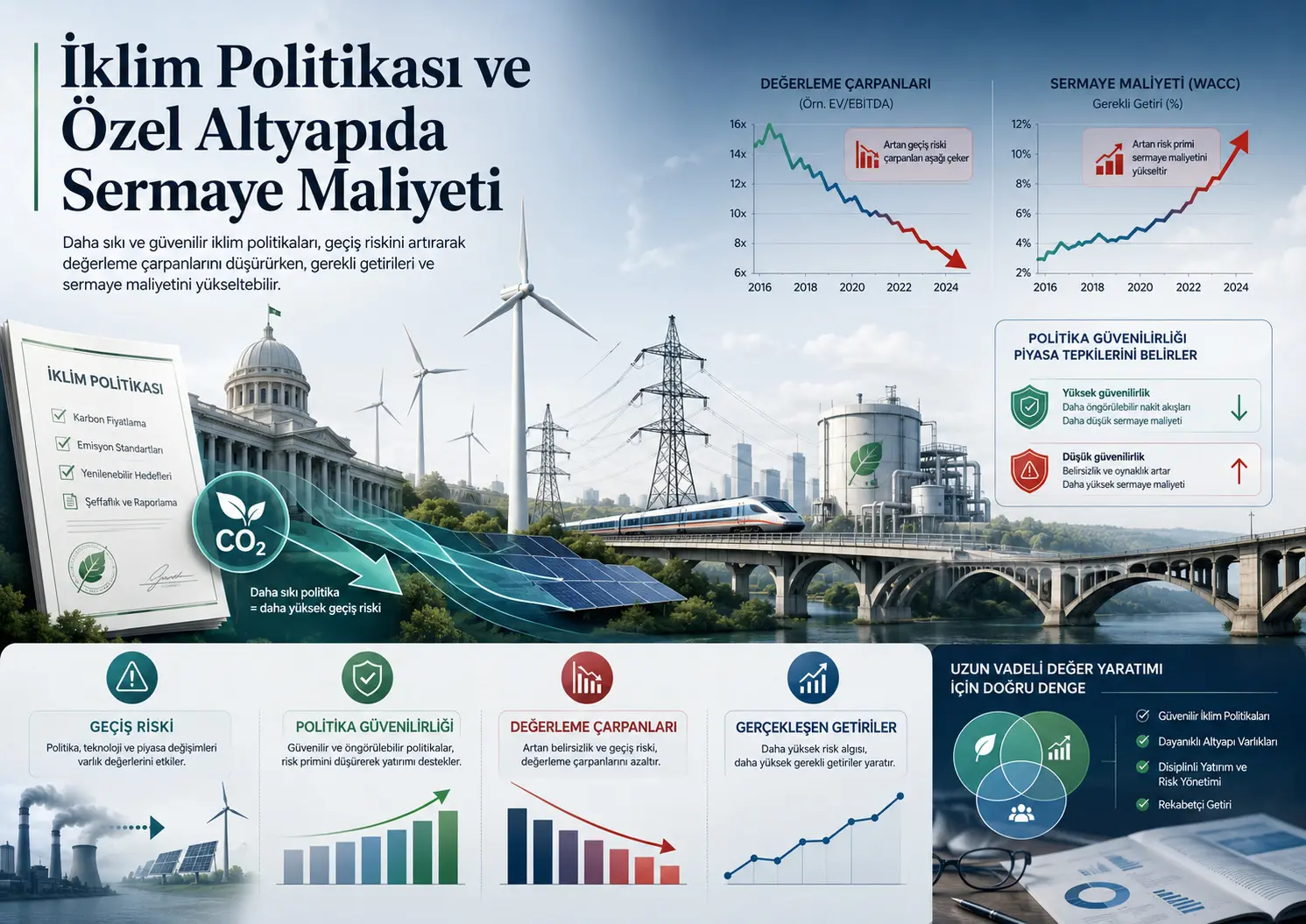 Iqlim siyosati xususiy infratuzilma investitsiyalarining baholanishi va kapital narxiga qanday ta’sir qiladi?