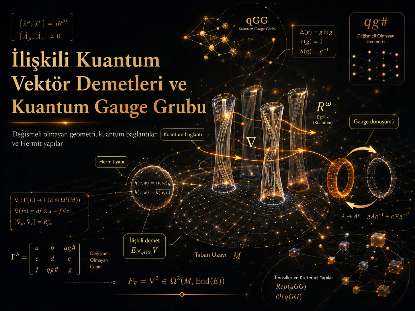 Bog‘langan Kvant Vektor Dastalarining Geometriyasi va Kvant Gauge Guruhi