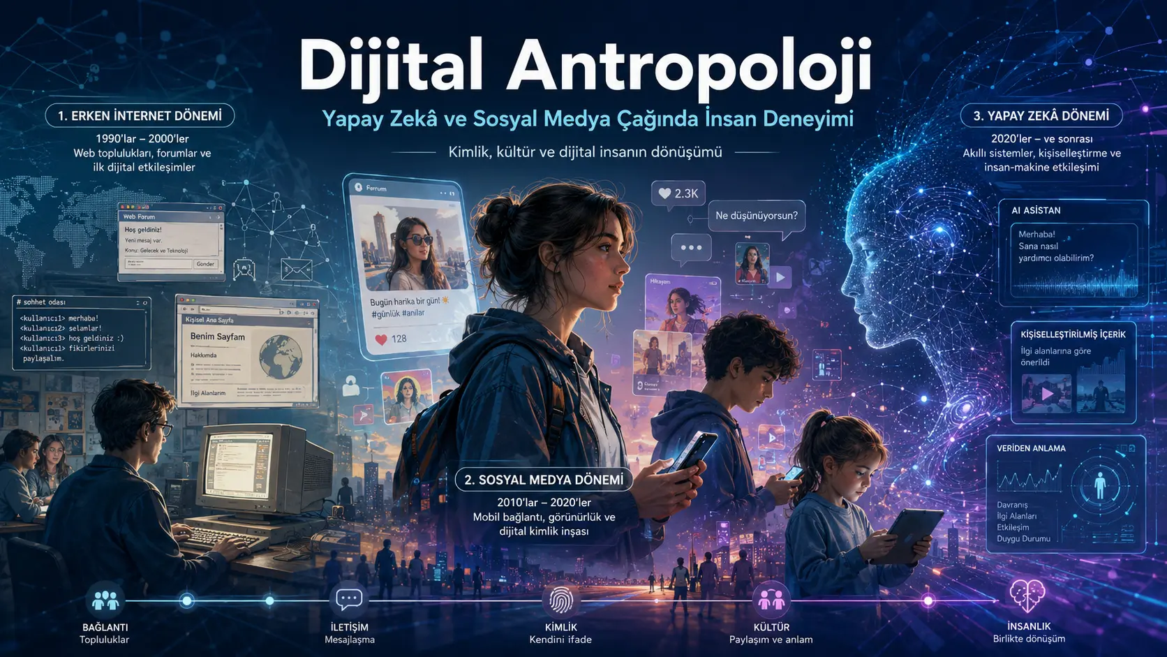 Internetdan sun’iy intellekt davrigacha raqamli antropologiya: Shaxsiyat, madaniyat va raqamli inson qanday o‘zgarmoqda?