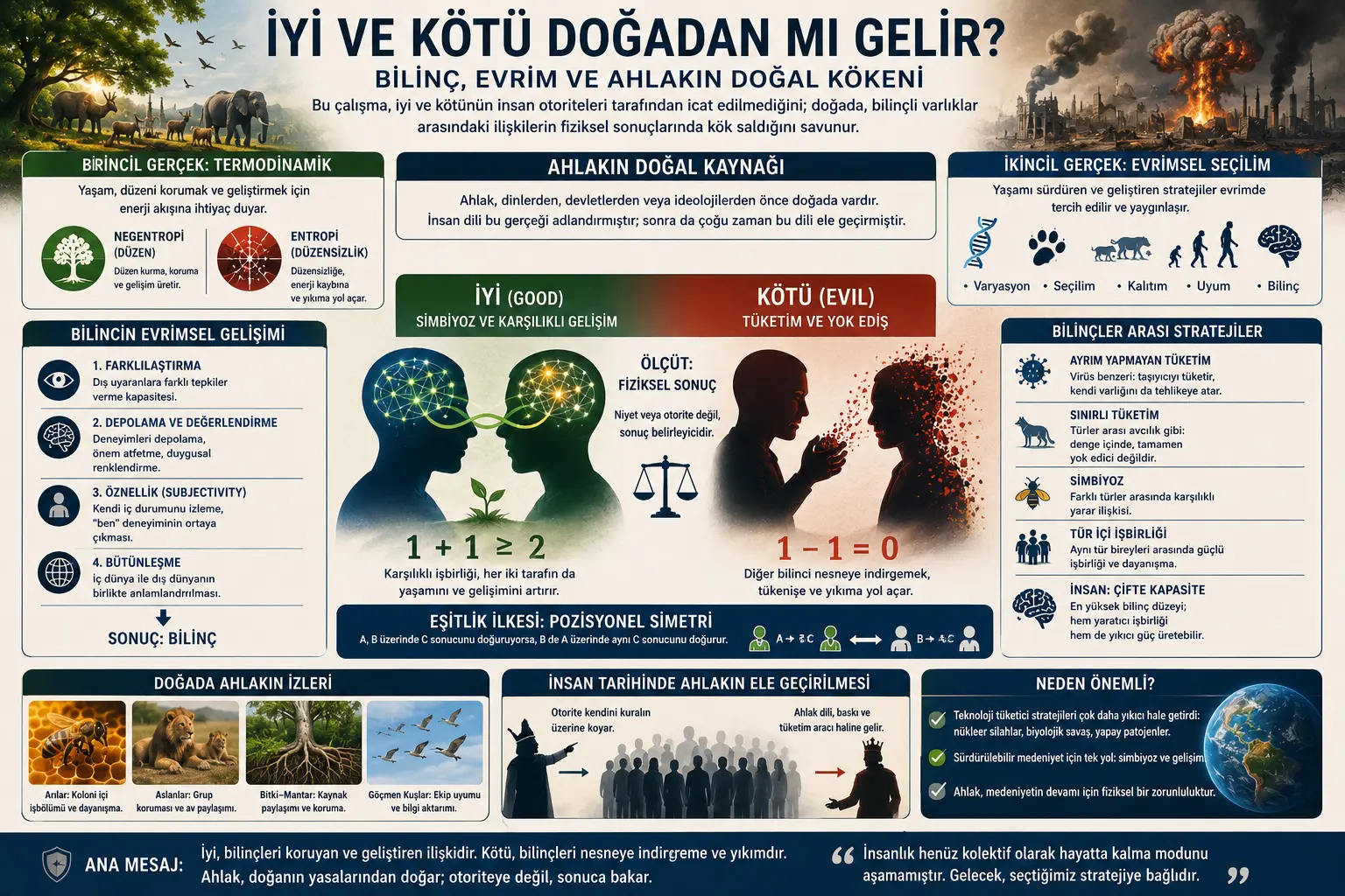 Yaxshilik va yomonlik tabiatdan boshlanadimi? Evolyutsiya, ong va axloqning fizik kelib chiqishi haqidagi nazariya