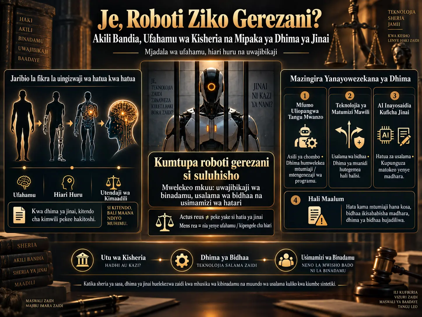Je, Roboti Ziko Gerezani? Akili Bandia, Ufahamu wa Kisheria na Mipaka ya Dhima ya Jinai