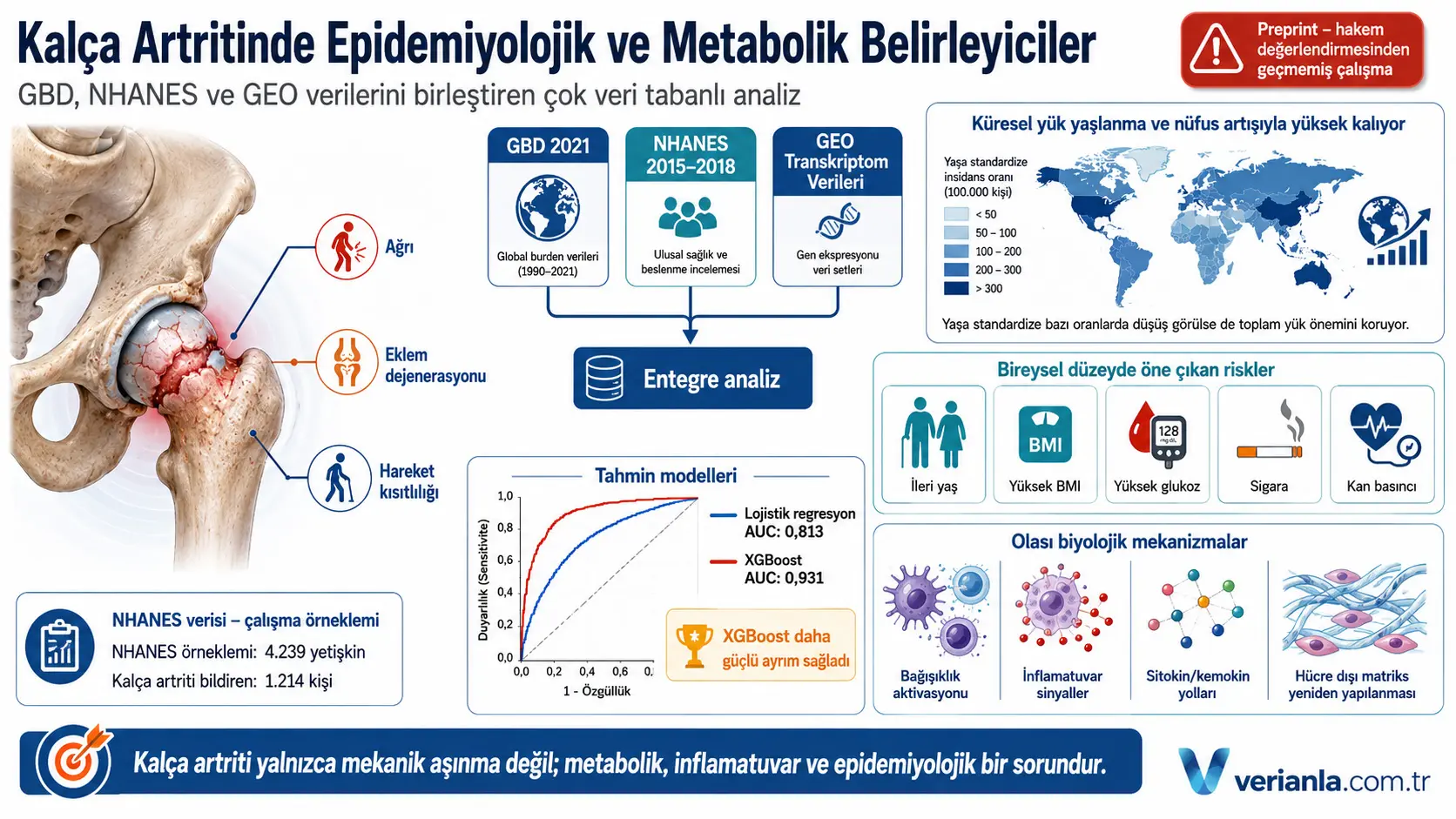 Chanoq artritining global yuki, metabolik xavflari va molekulyar izlari: GBD, NHANES va GEO ma'lumotlarini birlashtirgan ko'p qatlamli tahlil
