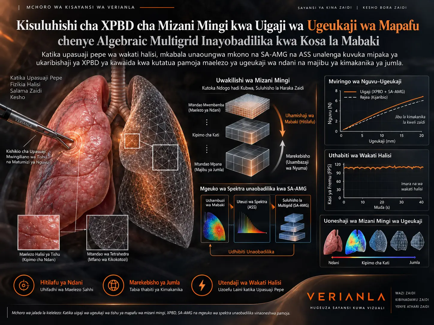 Kisuluhishi cha XPBD cha Mizani Mingi chenye Algebraic Multigrid Inayobadilika kwa Kosa la Mabaki kwa Uigaji wa Ugeukaji wa Mapafu