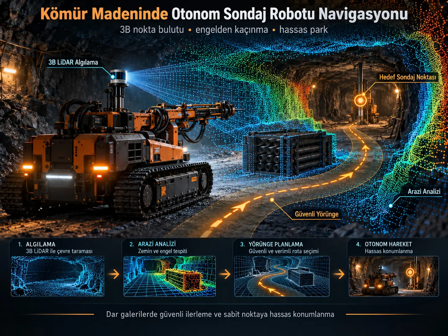 Kömür Madeni Gaz Patlaması Önleme Sondaj Robotları İçin Otonom Navigasyon Sistemi Araştırması