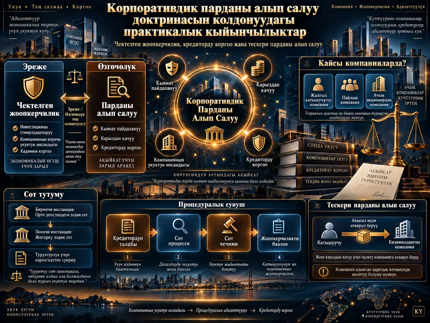 Корпоративдик парданы алып салуу доктринасын колдонуудагы практикалык кыйынчылыктар
