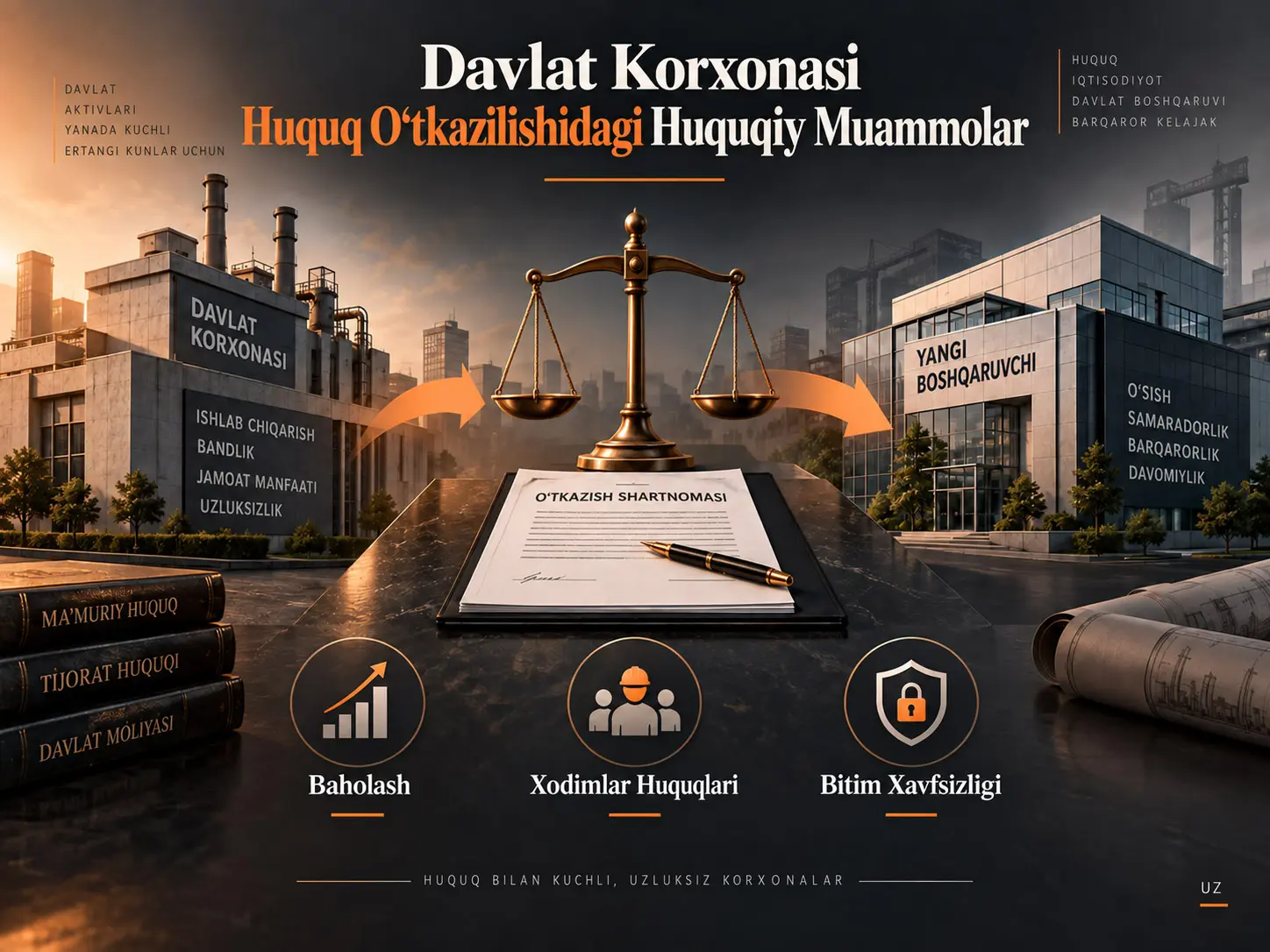 Korxonalarda Davlatga Tegishli Mulk Huquqlarini Oʻtkazishdagi Huquqiy Muammolar: Baholash, Xodimlarni Himoya Qilish, Qarzlarni Oʻz Zimmasiga Olish va Bitim Xavfsizligi