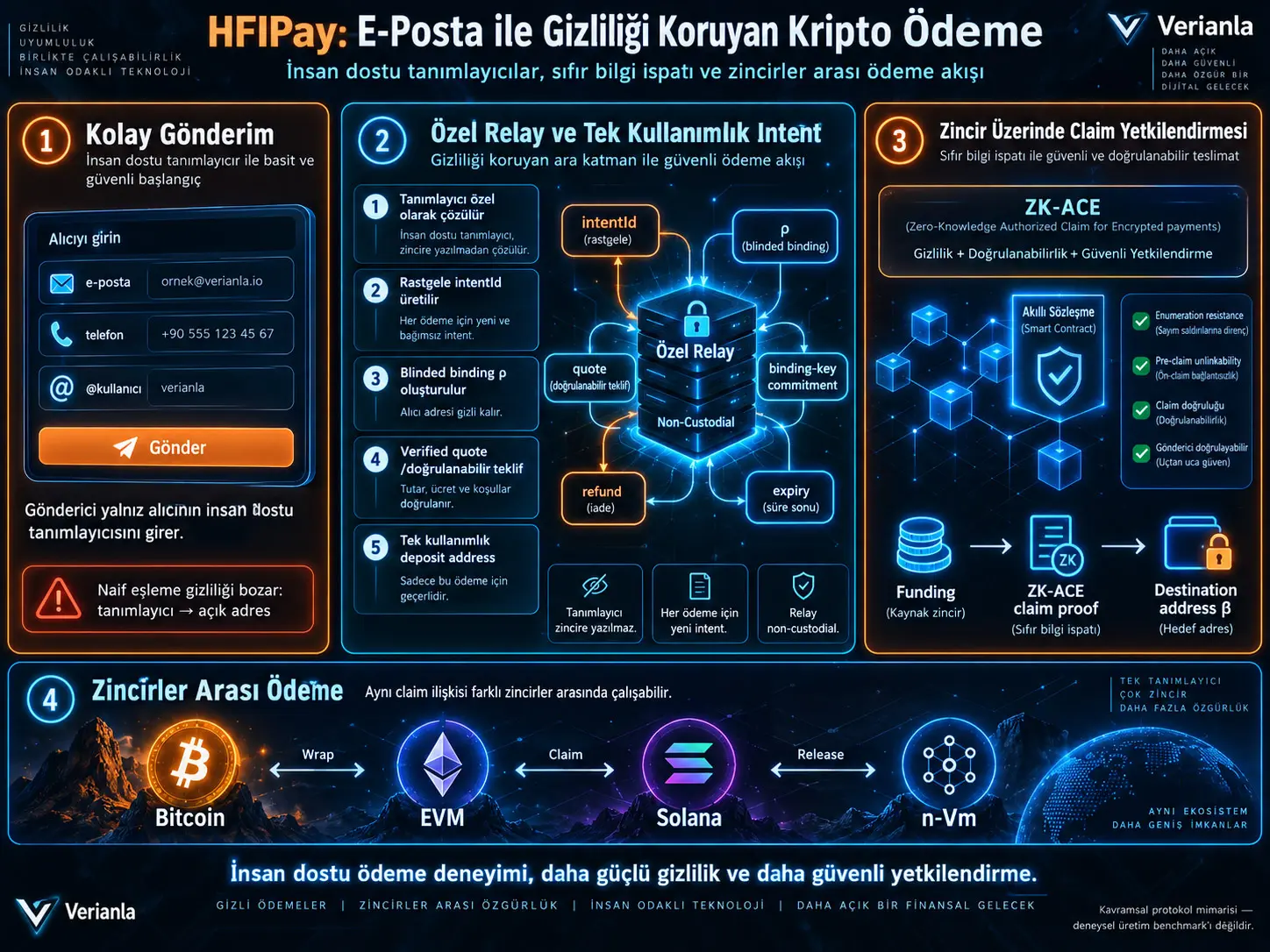 Kripto Para E-posta Adresine Gönderilebilir mi? HFIPay ile Gizliliği Koruyan ve Zincirler Arası Çalışabilen Ödeme Mimarisi