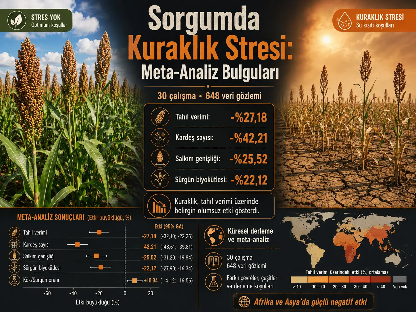 Qurgʻoqchilik stressining sorgumda agronomik va hosildorlik bilan bogʻliq belgilarga taʼsirlarining meta-tahlili
