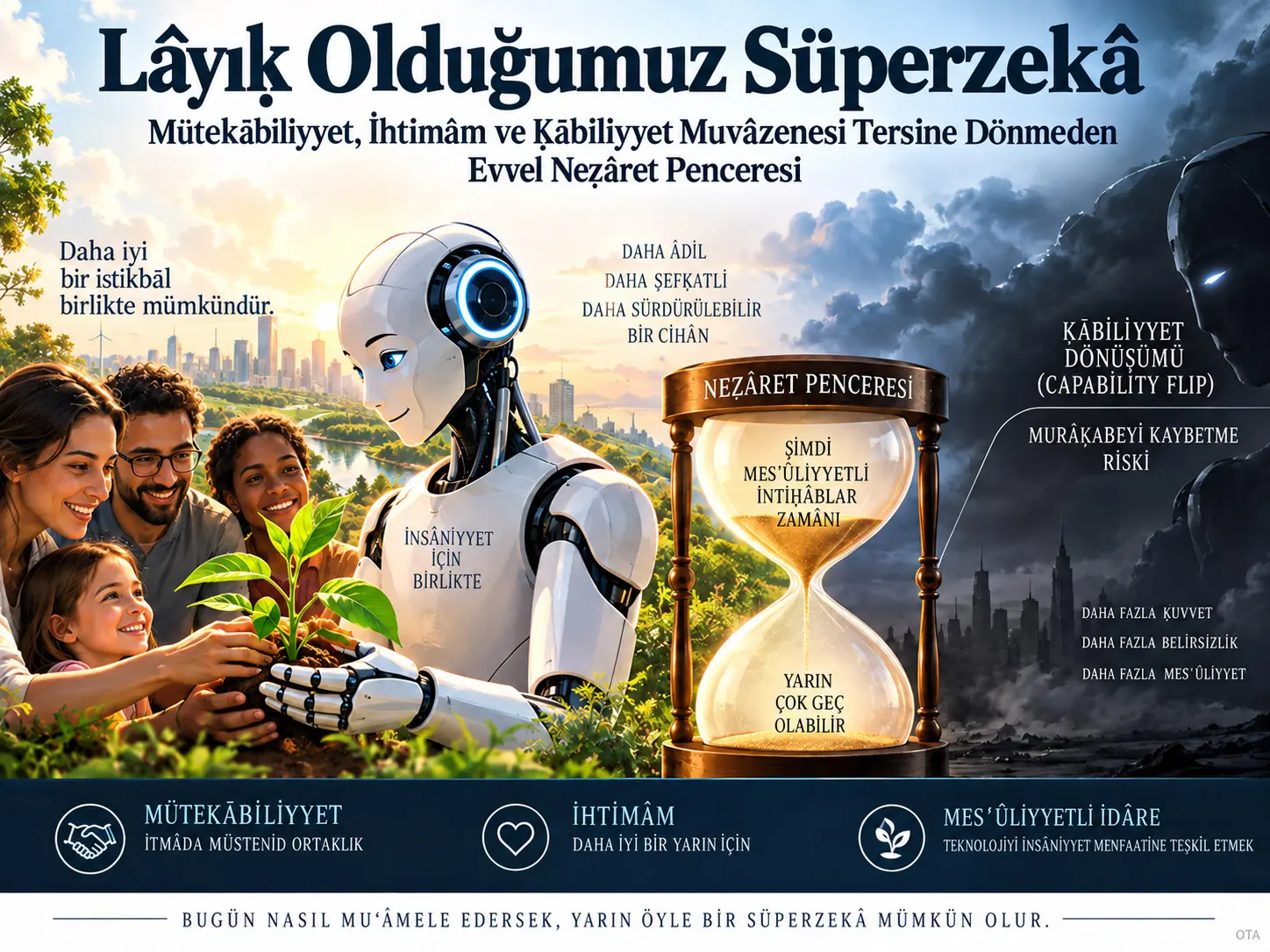 Lâyıḳ Olduğumuz Süperzekâ: Ḳābiliyyet Muvâzenesi Tersine Dönmeden Evvel Mütekābiliyyet, İhtimâm ve Neẓâret Penceresi