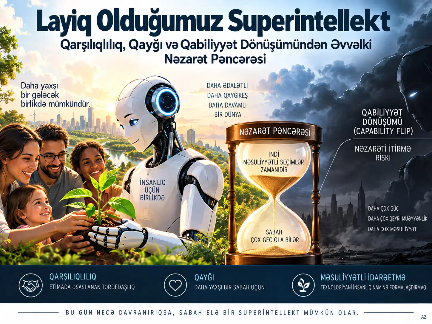 Layiq Olduğumuz Superintellekt: Qabiliyyət Tarazlığı Tərsinə Dönməzdən Əvvəl Qarşılıqlılıq, Qayğı və Nəzarət Pəncərəsi