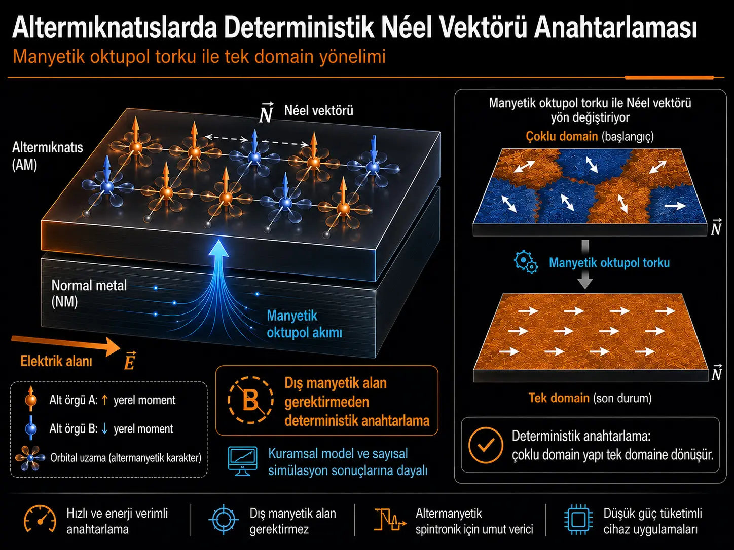 Magnit oktupol torki orqali altermagnitlarning Néel vektorini deterministik almashtirish