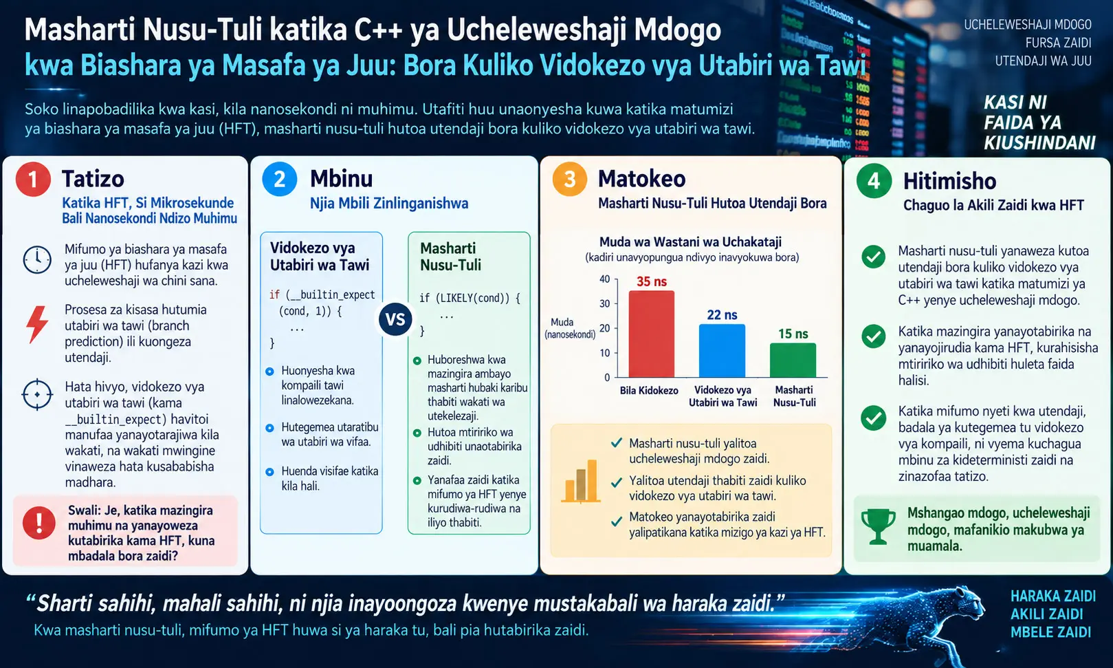 Masharti Nusu-Tuli katika C++ ya Ucheleweshaji Mdogo kwa Biashara ya Masafa ya Juu: Bora Kuliko Vidokezo vya Utabiri wa Tawi