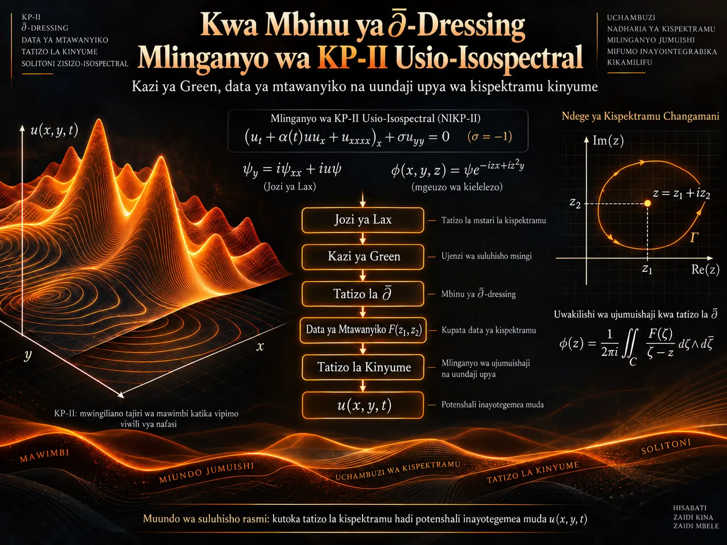 Mbinu ya ∂̄-Dressing kwa Mlinganyo wa KP-II Usio-Isospectral wa Vipimo (2+1): Kazi ya Green, Data ya Mtawanyiko na Uundaji Upya wa Kispektramu Kinyume