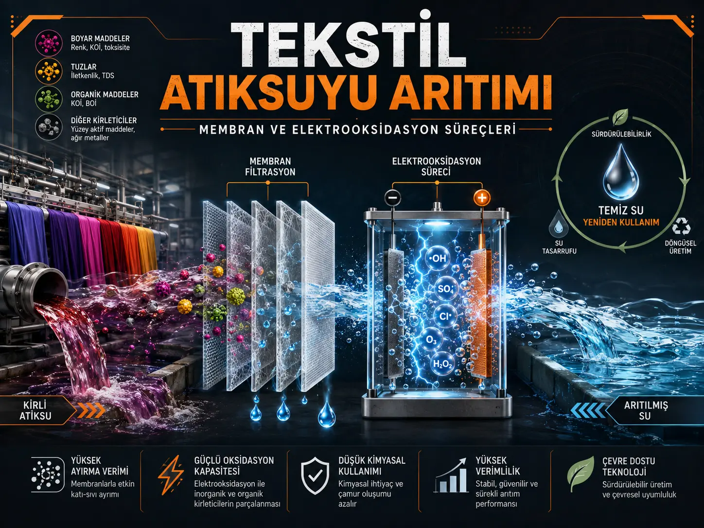 Membran ve Elektrooksidasyon Prosesleriyle Tekstil Atıksuyu Arıtımı: Eleştirel Bir Derleme
