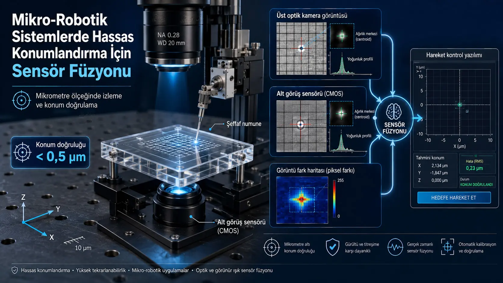 Mikro-robotik tizimlarni aniq pozitsiyalash uchun sensor signallarini birlashtirishni qo‘llash