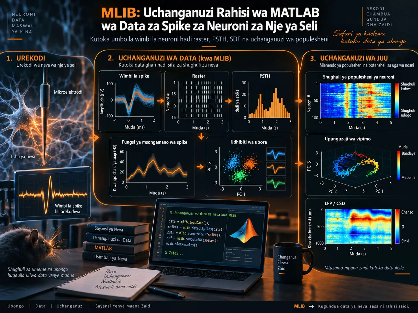 MLIB: Uchambuzi Rahisi na Jumuishi wa Data za Spike za Nje ya Seli kwa MATLAB