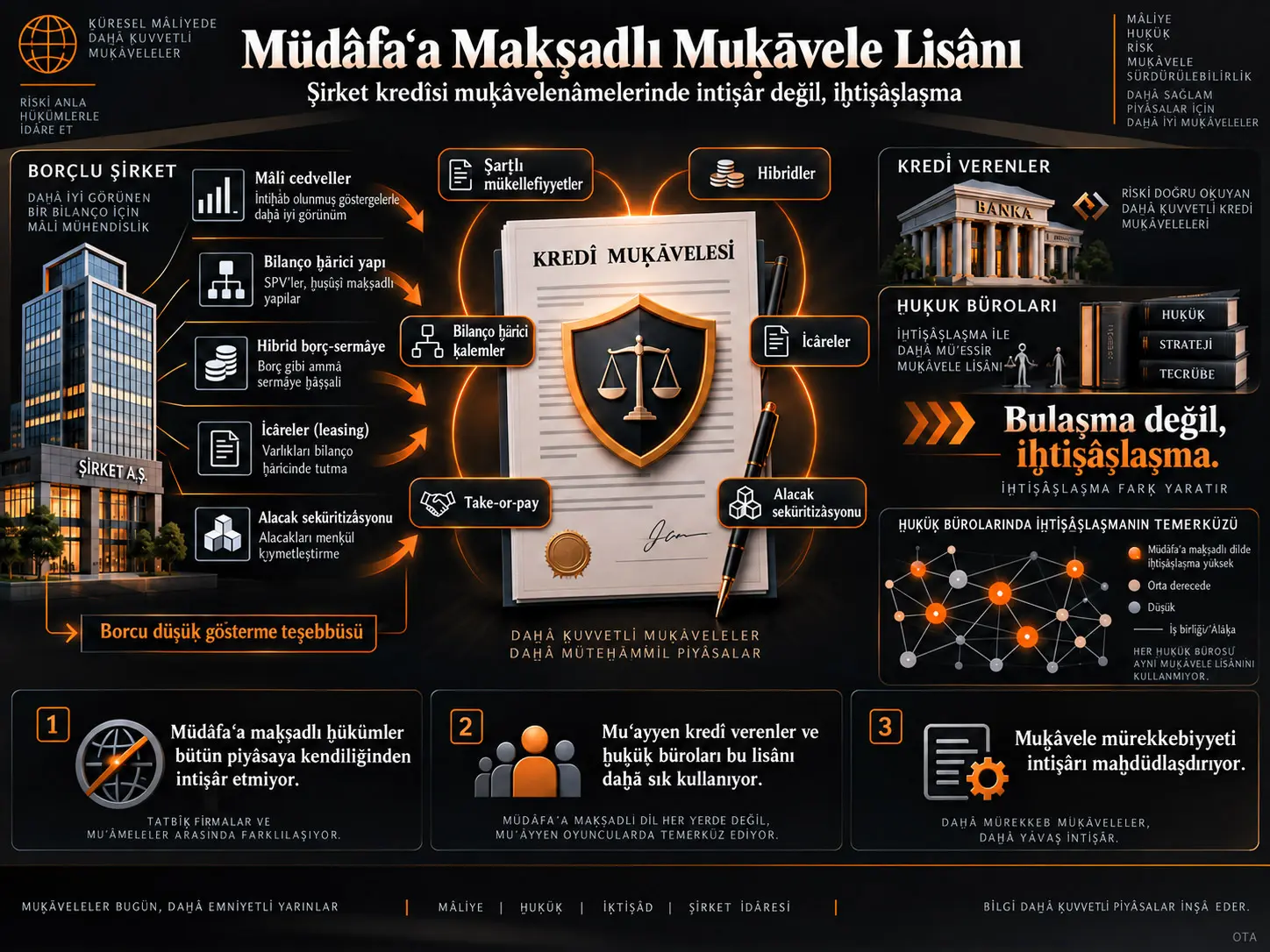 Müdâfaʿa Maḳṣadlı Muḳāvele Lisânı Nasıl İntişâr Ediyor? Şirket Kredîlerinde Ḥuḳūḳ Bürosu İḫtiṣâṣı, Kredî Veren Tecrübesi ve Muḳāvele Mürekkebiyyeti